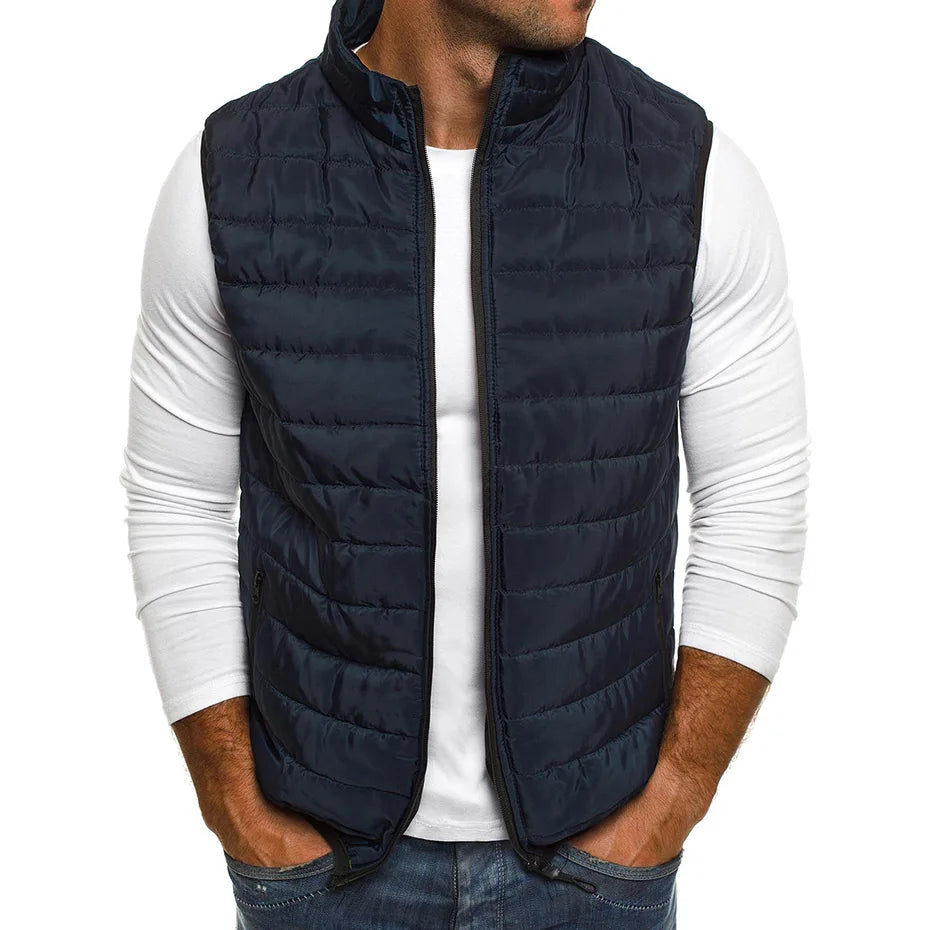 Aiwetin Men' Sleeveless Vest Jackets Winter Fashion Male Cotton-Padded Vest Coats Men Stand Collar Warm Waistcoats Clothing 5XL