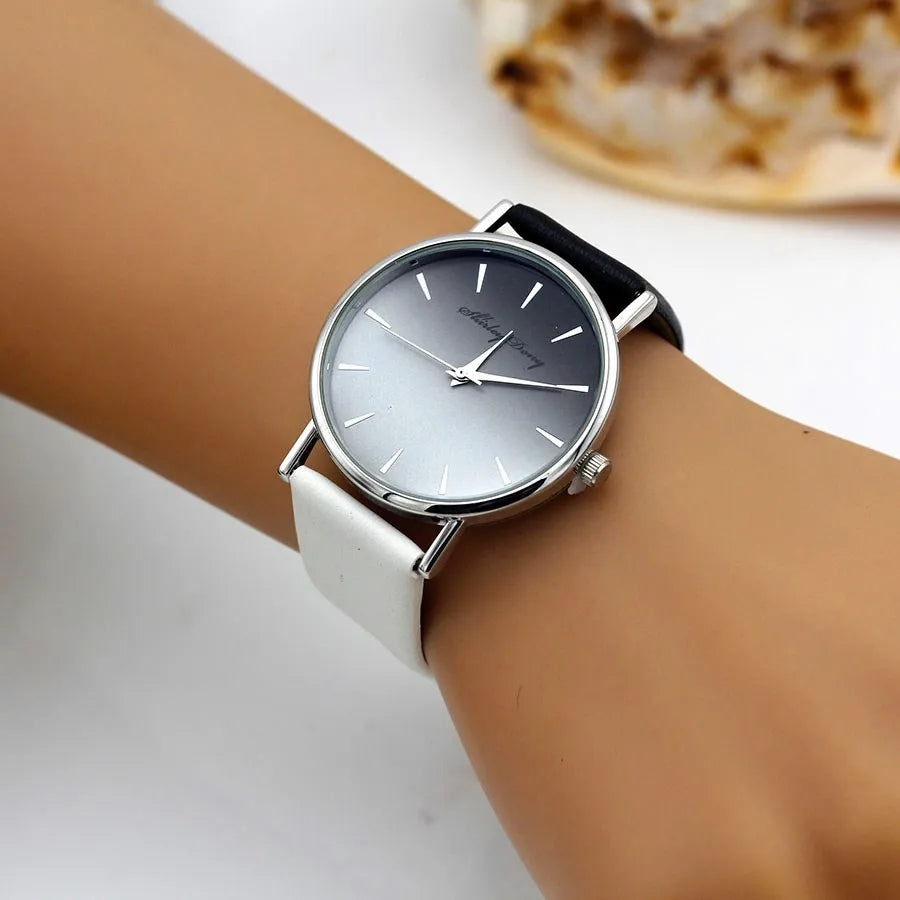 New Ladies Casual Gradient Ramp Clock 2 Color Watchstrap Luxury Women Watches Female Quartz Wristwatches Feminino Zegarek Damski