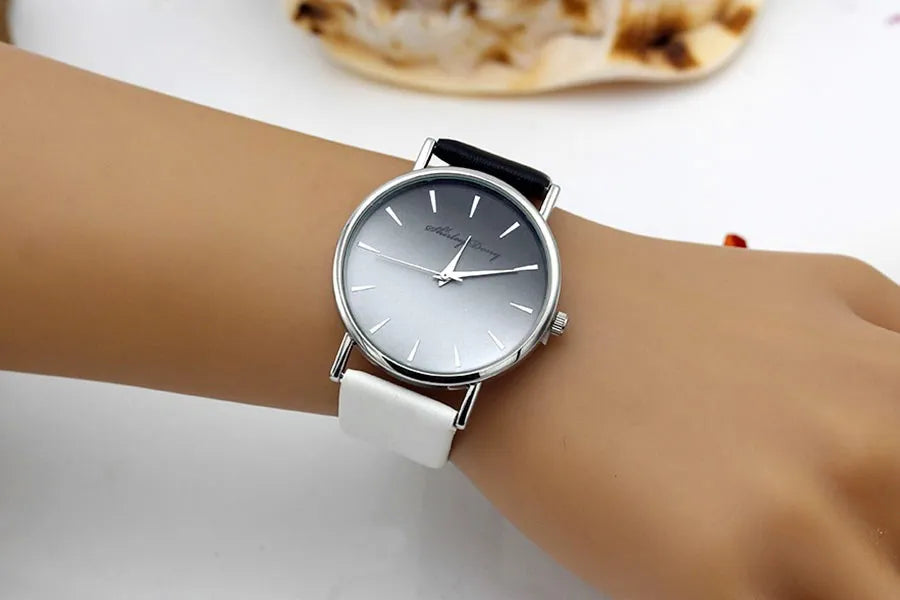 New Ladies Casual Gradient Ramp Clock 2 Color Watchstrap Luxury Women Watches Female Quartz Wristwatches Feminino Zegarek Damski