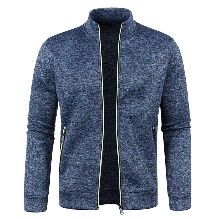 2022 Autumn Winter Men's Zipper Knit Long Sleeves Thin Cashmere Fashion Top Sweater Coat