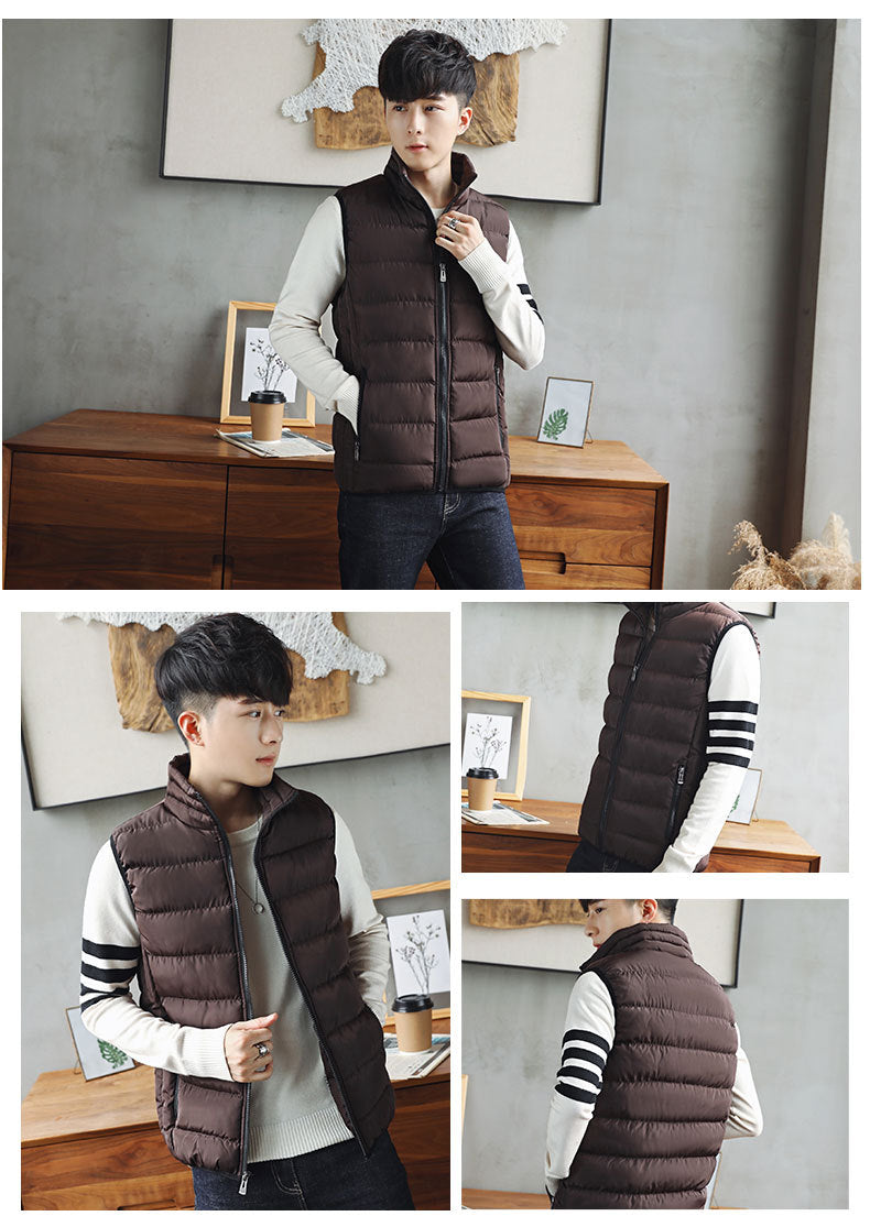 Men Vest Windproof Vest Men Jacket Sleeveless Vest Winter Jacket Casual Coat Men down Cotton Warm Thicken Waistcoat thick gilet