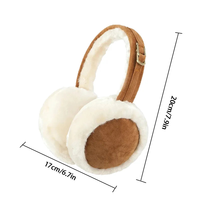 Plush Wool Ear Muffs Fashion Solid Color Soft Faux Fur Cold Protection Earflap Winter Outdoor Woman Skiing Warmer Furry Earmuff