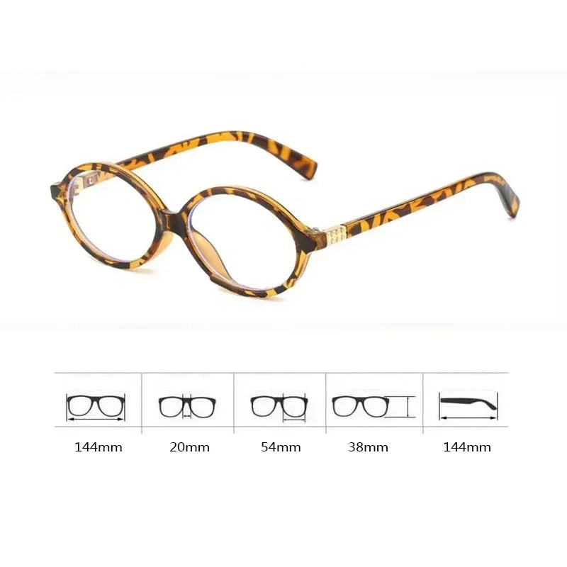 Anti-blue Light Eyeglasses Eye Protection Oval Small Frame Retro Female Korean Plain Glasses Ladies Optical Spectacle Eyeglass