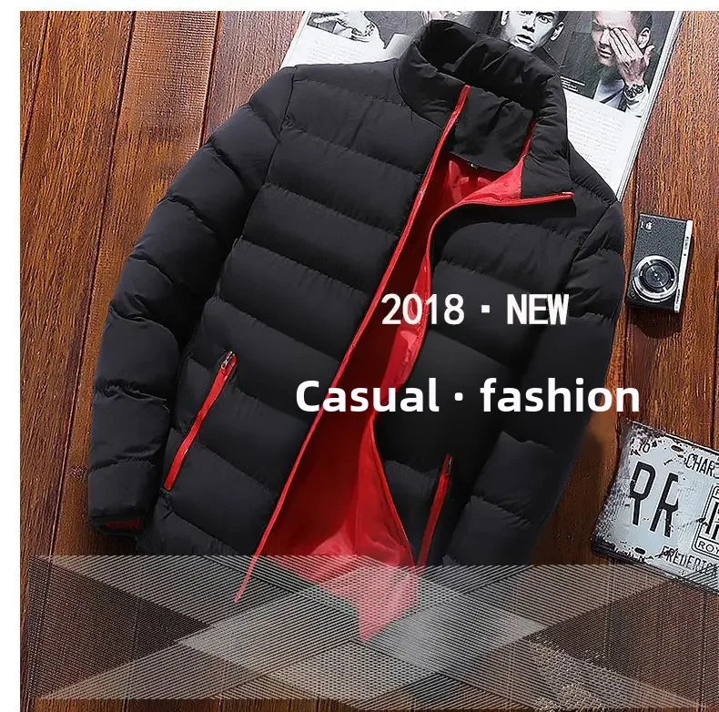 Thickened Autumn/winter Men's Sports Cotton Coat Stand Collar Cardigan Outdoor Padded Jacket Casual Jacket Warm Coat