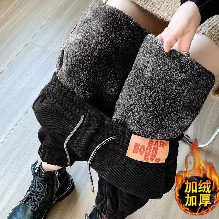 Thick Women's Plush Pants Winter New Loose Versatile Extra Thick Warm Pants Extra Thick Lamb Fleece Women's Harlan Pants