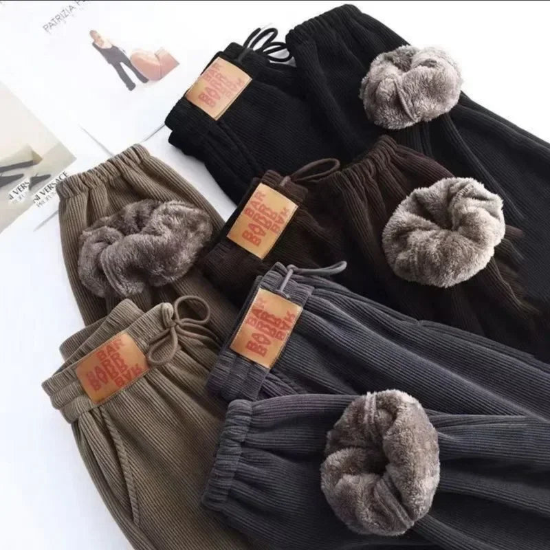 Thick Women's Plush Pants Winter New Loose Versatile Extra Thick Warm Pants Extra Thick Lamb Fleece Women's Harlan Pants