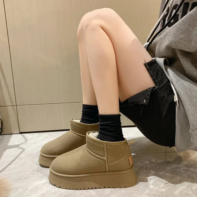 2023 New Classic Thickened Fluff Women's Snow Boots Comfortable Warm Ankle Boots Women Winter Ladies Shoes Chunky Botas Mujer