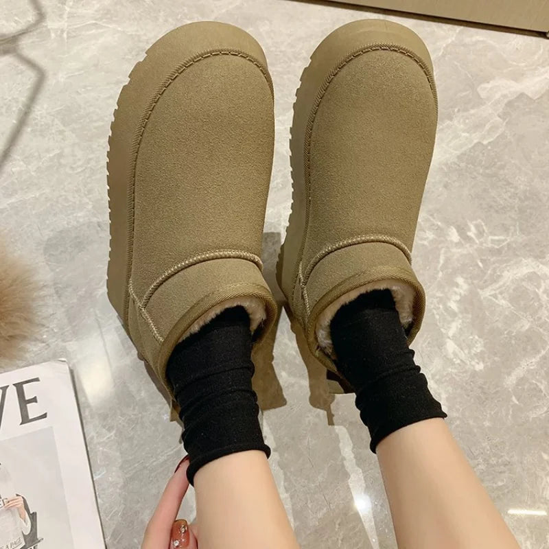 2023 New Classic Thickened Fluff Women's Snow Boots Comfortable Warm Ankle Boots Women Winter Ladies Shoes Chunky Botas Mujer