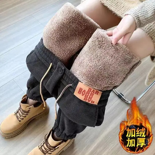 Thick Women's Plush Pants Winter New Loose Versatile Extra Thick Warm Pants Extra Thick Lamb Fleece Women's Harlan Pants