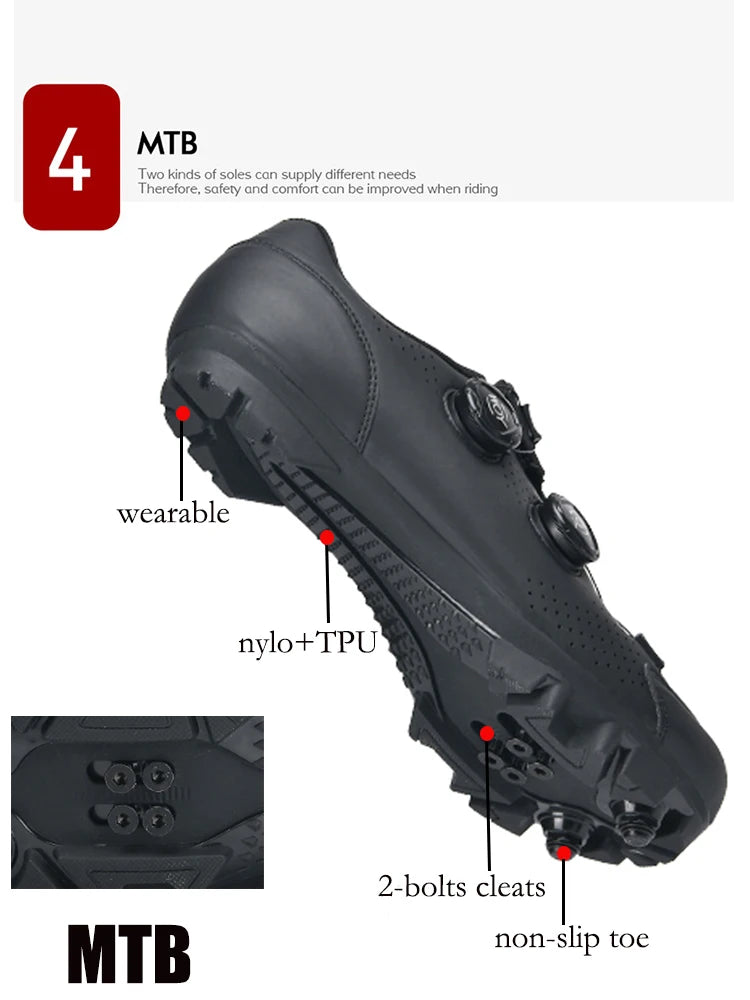 Cycling Sneaker MTB Men Sports Dirt Bike Shoes SPD Pedal Mountain Bicycle Footwear Speed Racing Man Flat Off Road Cycling Shoes