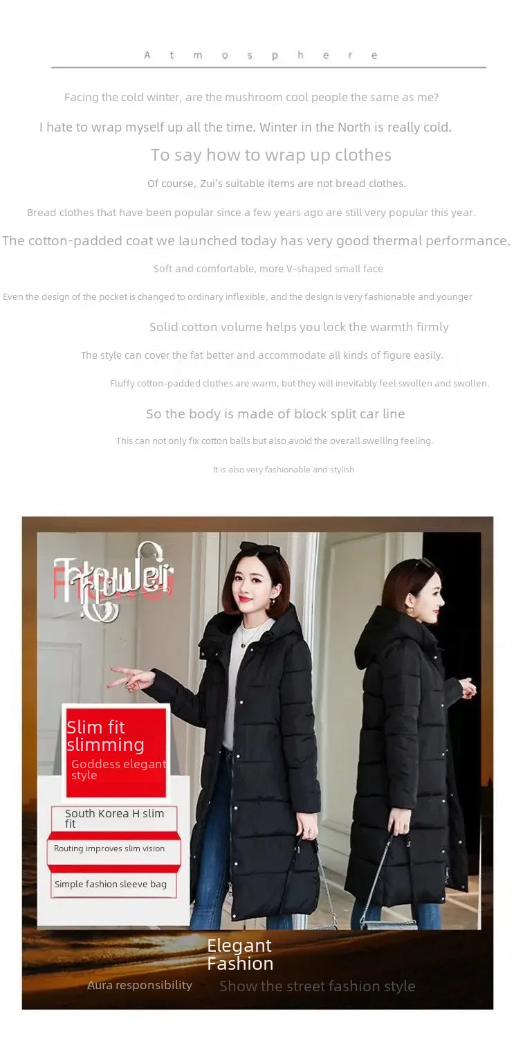 Women's Thickened Down Cotton Coat Medium-length Stylish Winter Jacket