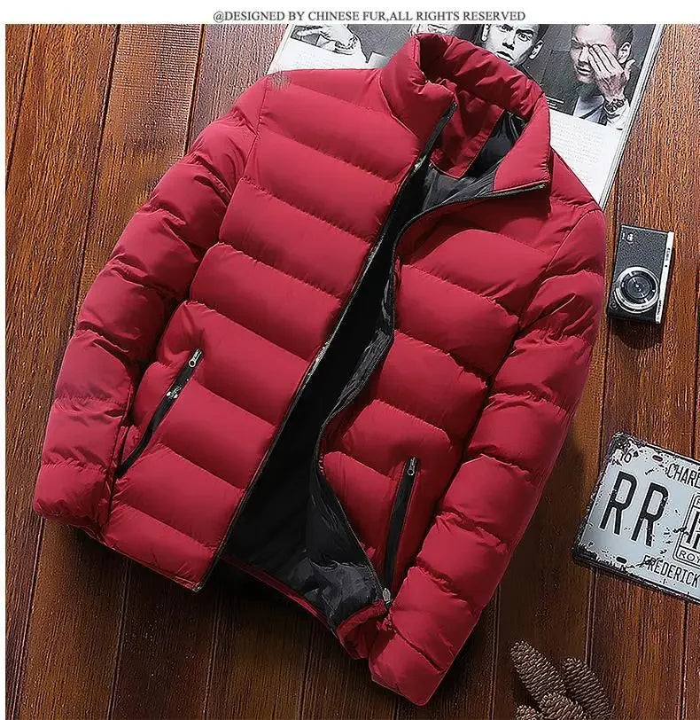 Thickened Autumn/winter Men's Sports Cotton Coat Stand Collar Cardigan Outdoor Padded Jacket Casual Jacket Warm Coat