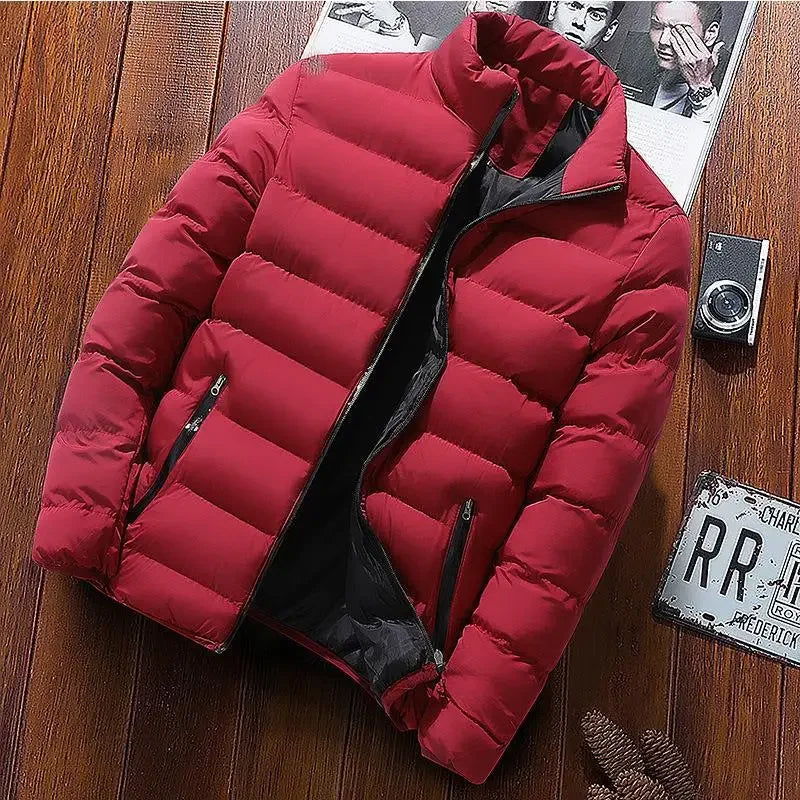 Thickened Autumn/winter Men's Sports Cotton Coat Stand Collar Cardigan Outdoor Padded Jacket Casual Jacket Warm Coat