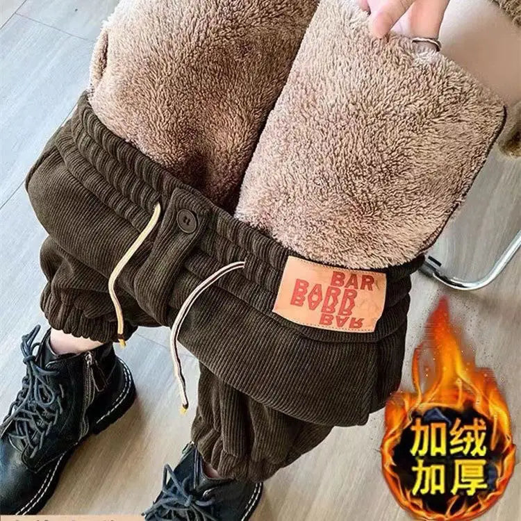 Thick Women's Plush Pants Winter New Loose Versatile Extra Thick Warm Pants Extra Thick Lamb Fleece Women's Harlan Pants