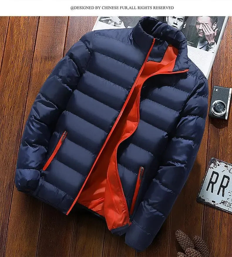 Thickened Autumn/winter Men's Sports Cotton Coat Stand Collar Cardigan Outdoor Padded Jacket Casual Jacket Warm Coat