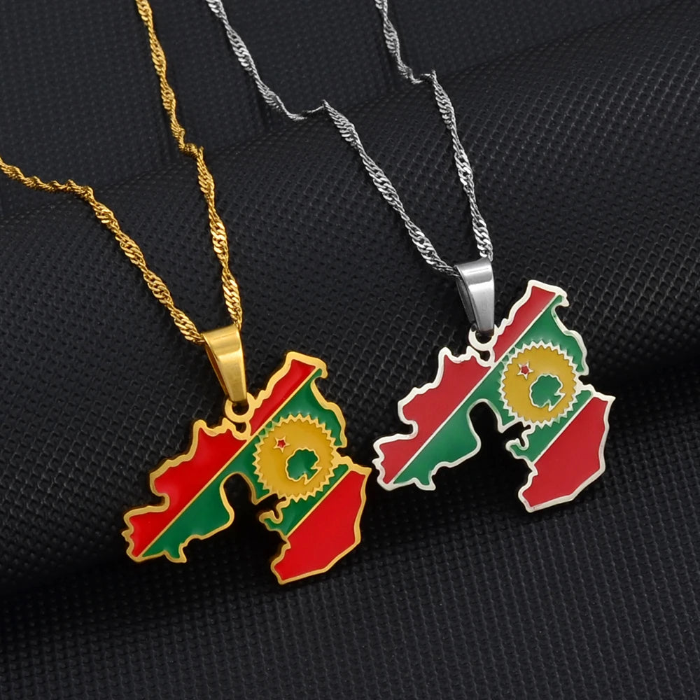 Anniyo Ethiopia Oromia Pendant Necklaces for Women Oromo Jewelry Gifts @@254121